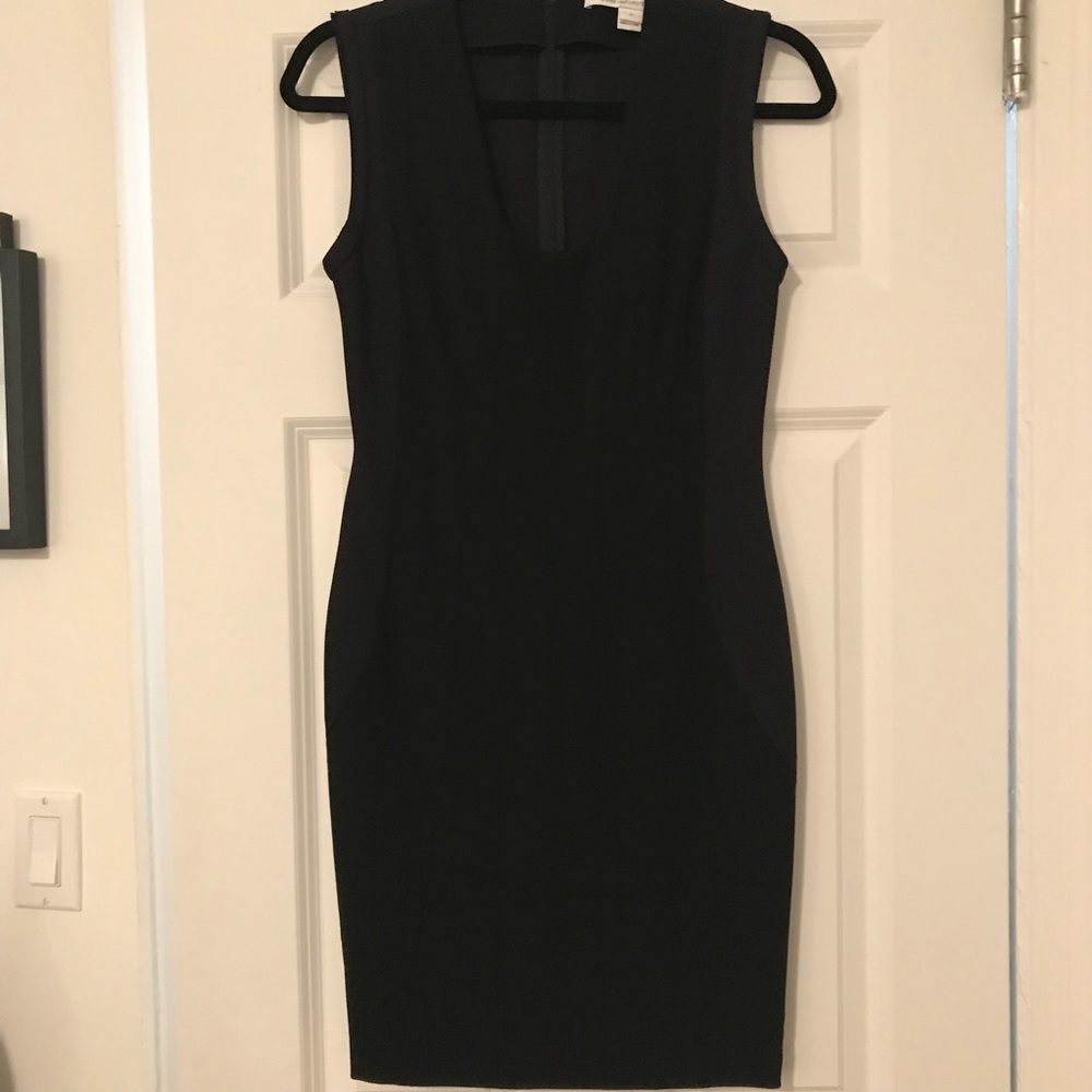 DvF black and blue body con dress